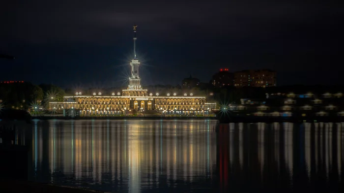 Northern River Station - My, River Station, Architecture, Moscow River, Moscow Canal, Vessel, Backlight, Reflection