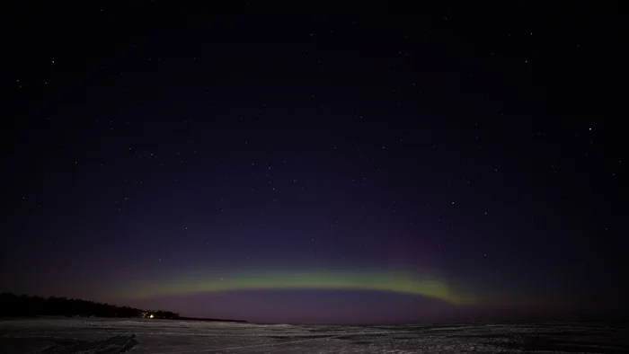 Polar Lights - My, The photo, Sky, Stars, Ice, Ladoga lake, Polar Lights