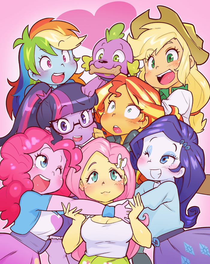 We got this Together My Little Pony, Mane 6, Twilight Sparkle, Rainbow Dash, Applejack, Pinkie Pie, Fluttershy, Rarity, Spike, Equestria Girls