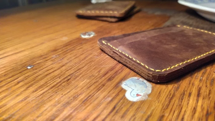 Cardholder - My, Leather craft, Leather products, Crazyhorse, Needlework, Longpost, Needlework without process