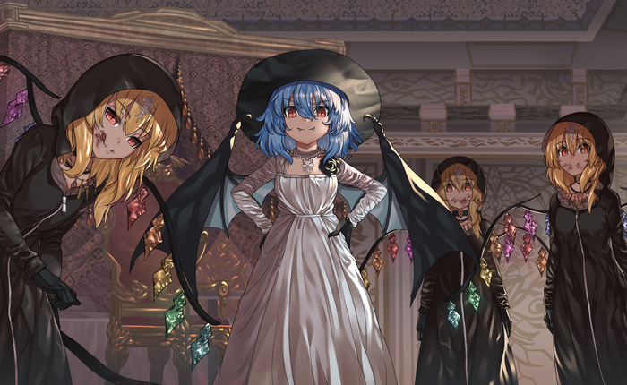 Abode of the scarlet sisters Touhou, Anime Art, , Resident Evil 8: Village, Remilia Scarlet, Flandre Scarlet, Resident Evil
