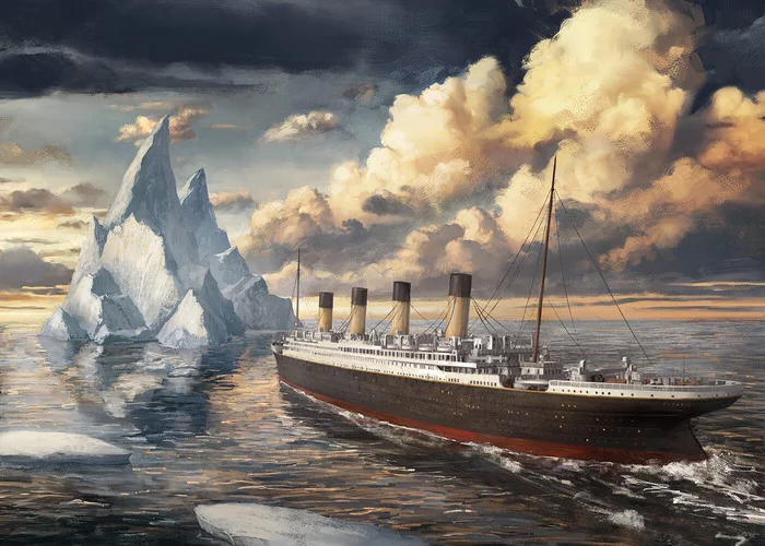 Last voyage - Drawing, Titanic, Iceberg, Art, Intq49