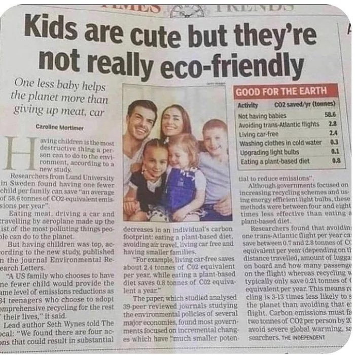 Kids are cute but not eco-friendly - My, media, USA, Idiocy, Ecology, Media and press