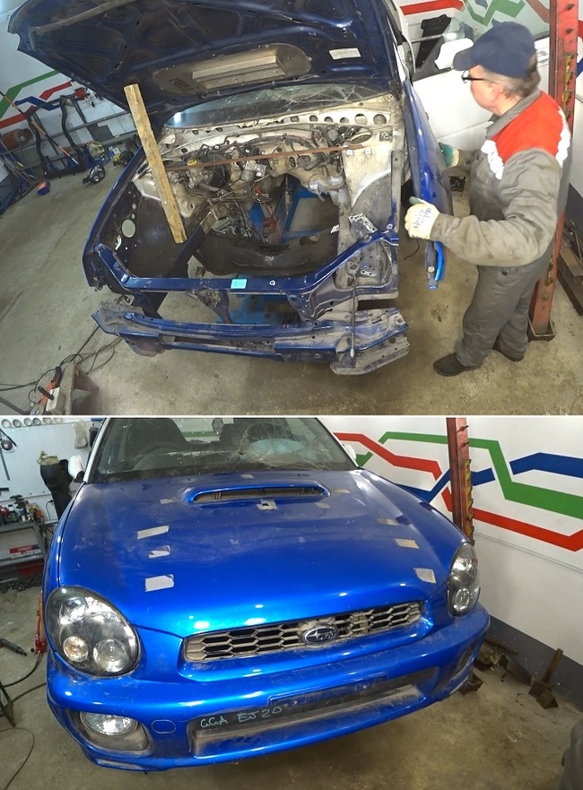 Subaru Impreza repair after an accident PHOTO - My, Subaru, Subaru impreza, Auto, Road accident, Crash, Autoselection, Repair, Garage, Video, Longpost