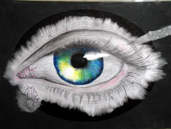 Gaze - My, Drawing, Pencil drawing, Eyes