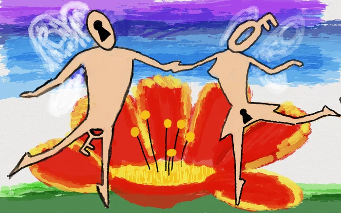 Family idyll - My, Painting, Creation, Drawing on a tablet, Relationship