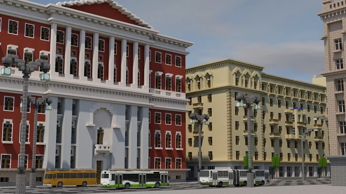 A little more Moscow in Minecraft - My, Minecraft, Soviet architecture, Architecture, Moscow, Computer games, Stalinist architecture, Russia, alternative history