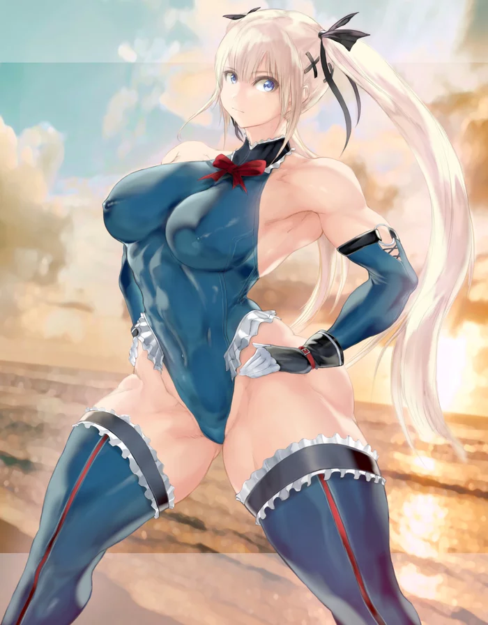 Marie Rose - NSFW, Strong girl, Art, Muscleart, Marie rose, Games, Game art, Breast, Girls, Anime, Anime art, Longpost, Dead Or Alive (game series)