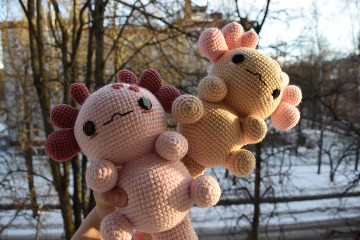 This world needs more Axolotls - My, Crochet, Knitted toys, Amigurumi, Needlework without process, With your own hands, Axolotl, Longpost