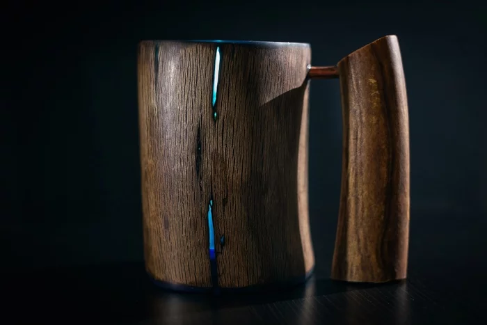 How I made a mug from oak and horn - My, With your own hands, Кружки, Tree, Oak, Mug with decor, Craft, Tableware, Epoxy resin, Horns, The photo, Crooked hands, Straight arms, Woodworking, Longpost, Needlework with process