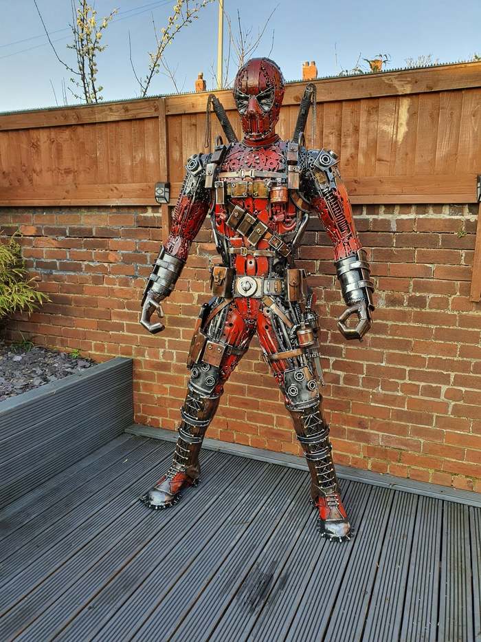 Sculpture of Deadpool from scrap metal - Sculpture, Deadpool, Scrap metal, Marvel, Handmade, Longpost