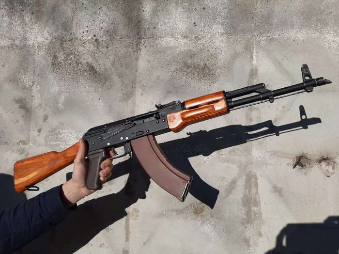 AKM - do it yourself made of wood - My, With your own hands, Needlework with process, Needlework, Kalashnikov assault rifle, Handmade, Akm, Crafts, Weapon, Layout, Models, Modeling, Creation, Video, Longpost