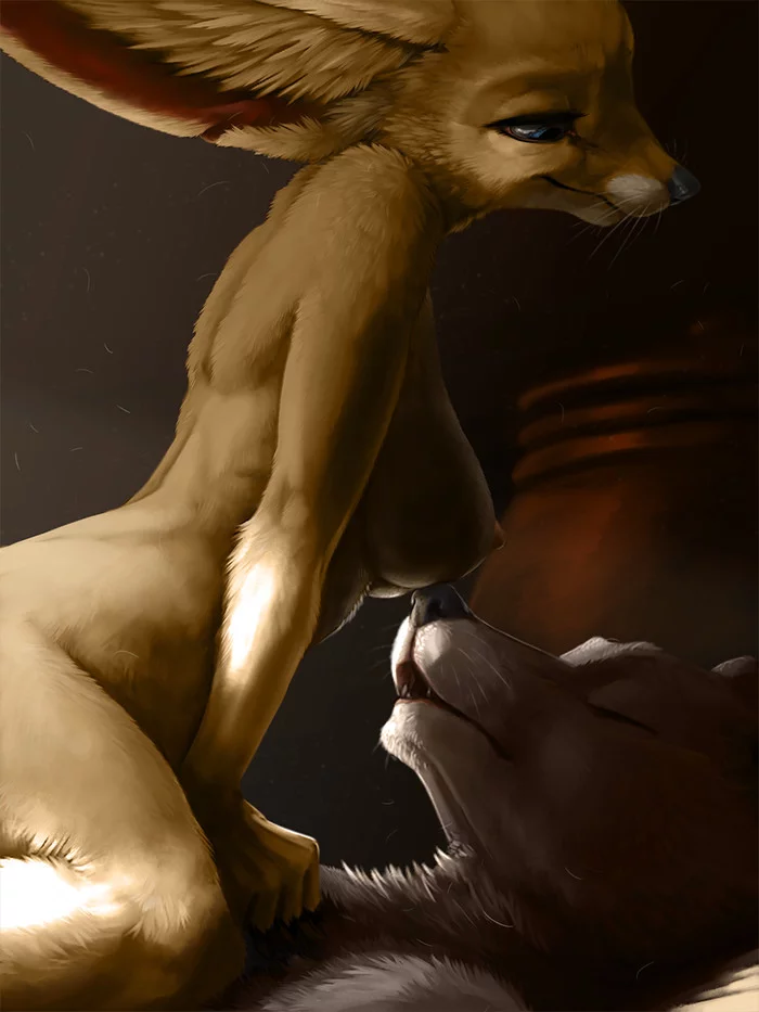 Tenderness - NSFW, Фурри, Furry Art, Furry Canine, Furry Fox, Фенек, Furry wolf, Furotica, Ipoke