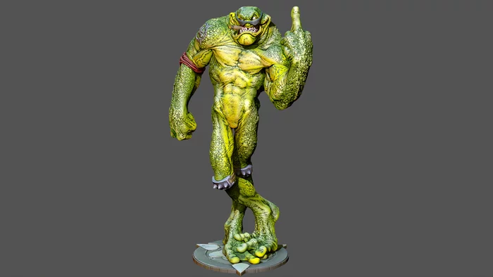 Visualization and VertexPainting of the battletoads model by Alexander Belov - My, Battletoads, Dendy, Sega, Old school, Frogs, Miniature, Miniature, Sculpting, Zbrush