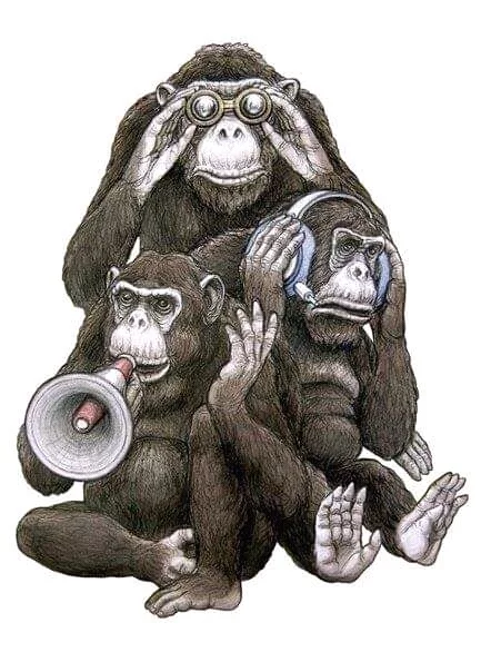 Antipodes - Art, Three Monkeys, Chimpanzee, Antipode