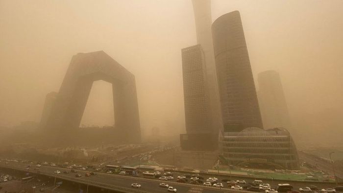 Beijing hit by worst sandstorm in a decade - news, China, Beijing, Sandstorm, Air, Longpost