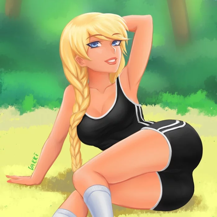 A pleasant surprise on a morning jog! - NSFW, Endless Summer (visual novel), Visual novel, Camp owlet, Glorifying, Art, Fan art