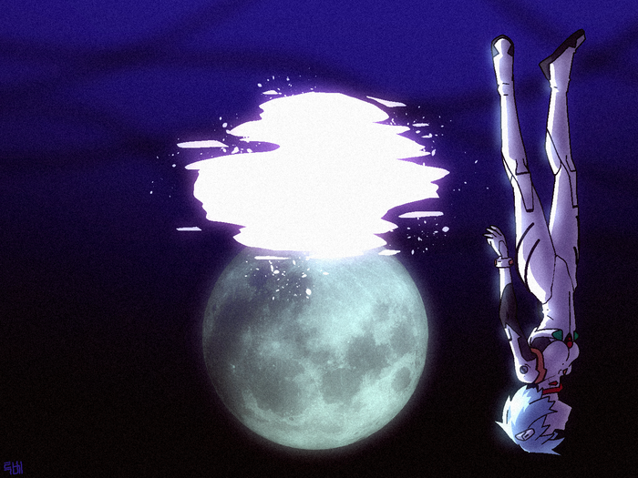 Fly me to the moon Evangelion, Rei Ayanami, Anime Art, , 