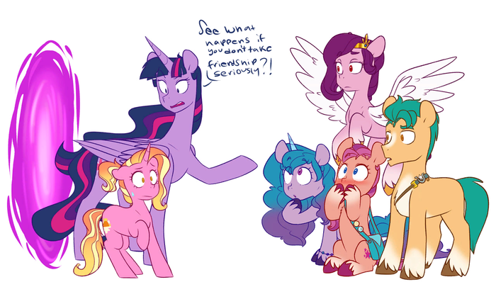    , ! My Little Pony, Twilight Sparkle, Luster Dawn, Izzy Moonbow, Sunny Starscout, Pipp Petals, Hitch Trailblazer, MLP G5, Doodle-mark