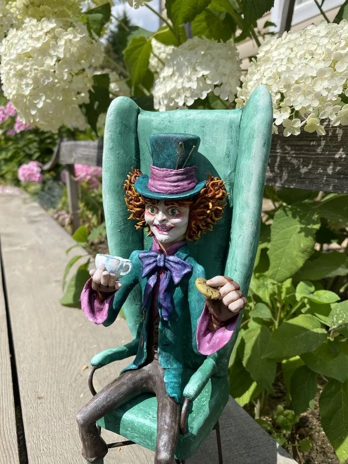 Hatter made of polymer clay - My, Mad Hatter, Alice in Wonderland, Polymer clay, Handmade, With your own hands, Characters (edit), Longpost, Needlework without process