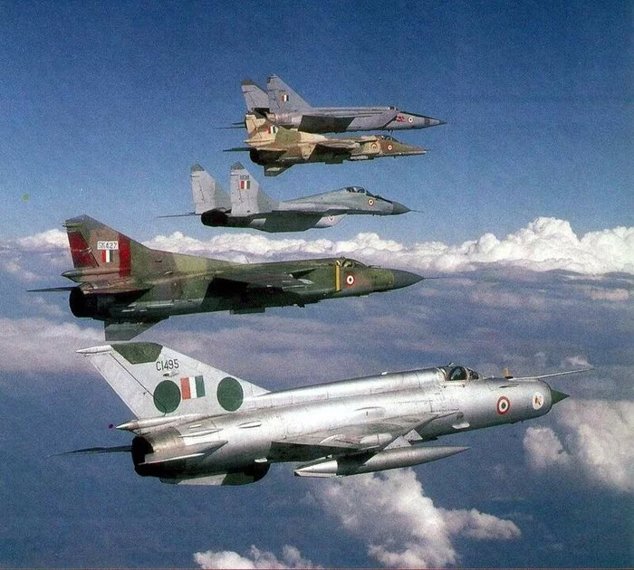 MiGs in service with the Indian Air Force - Airplane, Aviation, MiG-29, Mig-25, Mig-23, MiG-21, MiG-27, India, Made in USSR, The photo
