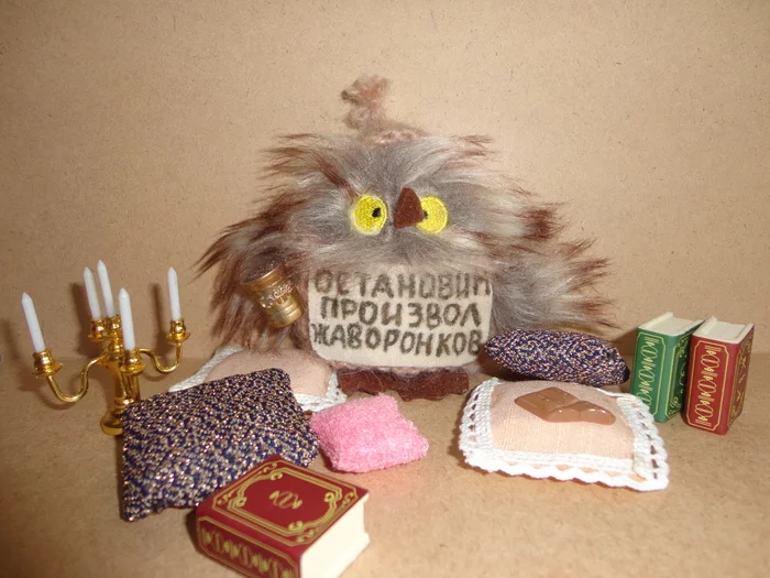 Owl toy as a gift - My, Toys, Soft toy, Presents, Needlework without process, Longpost, Owl