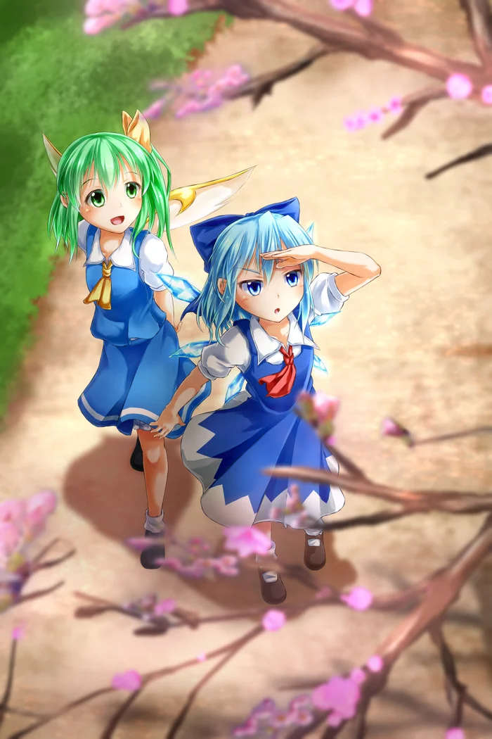 Cirno & Daiyousei - Touhou, Cirno, Daiyousei, Anime Art, Аниме