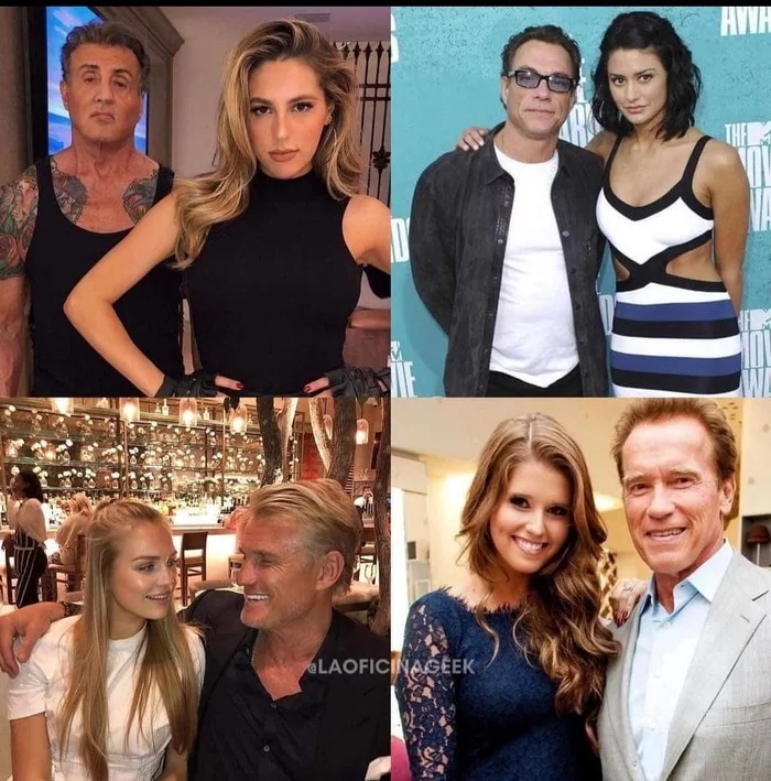 Fathers - Arnold Schwarzenegger, Sylvester Stallone, Jean-Claude Van Damme, Dolph Lundgren, Daughter, Father, Parents and children