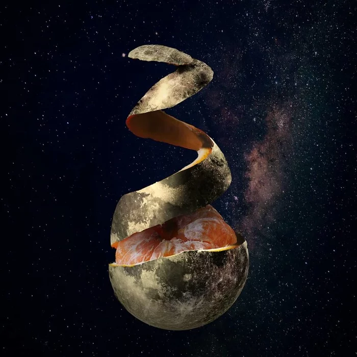 Lundarina - My, moon, Tangerines, Space, Photomanipulation, Oddities, Retouch, Photoshop master