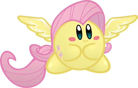 Oh no, Kirby ate Flatty! - My little pony, Fluttershy, Kirby, Vore