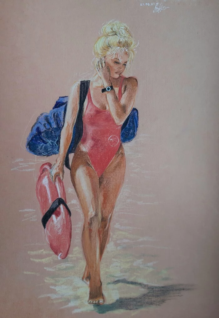 C.J. Parker, pastel drawing - My, Pastel pencils, Malibu safeguards, Drawing