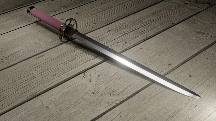 Good morning samurai :) - Render, Sword, Weapon, Blender, Computer graphics, Steel arms, Samurai Sword, My