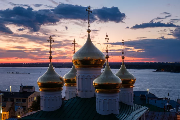 Golden domes - My, Domes, Church, Temple, Nizhny Novgorod