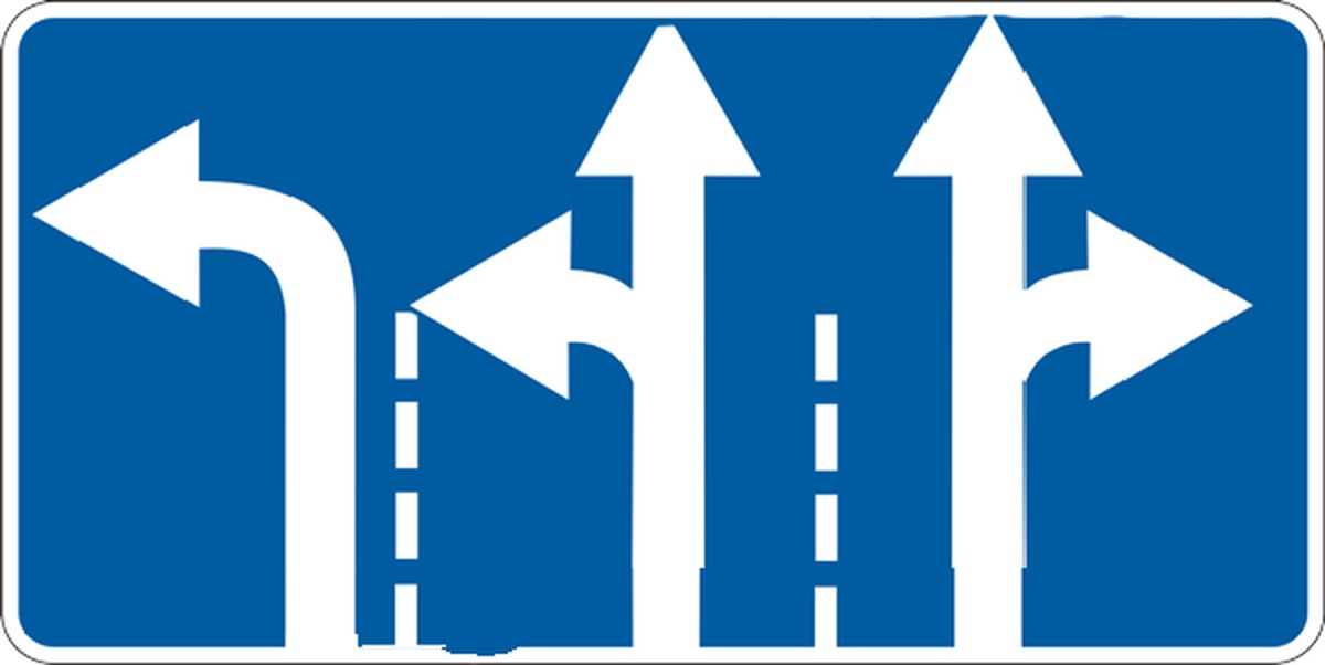 Дорожные знаки по полосам