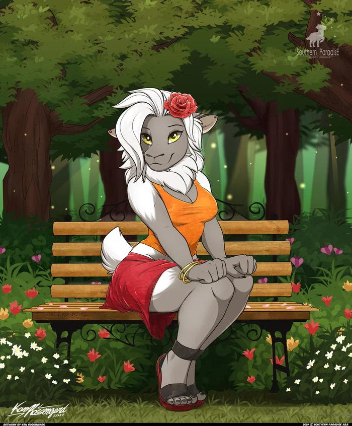 Spring - Furry, Anthro, Art, Furry Sheep, Kanutwolfen