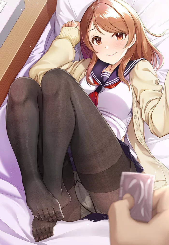 You don't have to wear it) - NSFW, Idolmaster Cinderella Girls, Karen Hojo, Pantsu, Anime art, Anime, Girls, Hand-drawn erotica, Tights, School uniform, Longpost