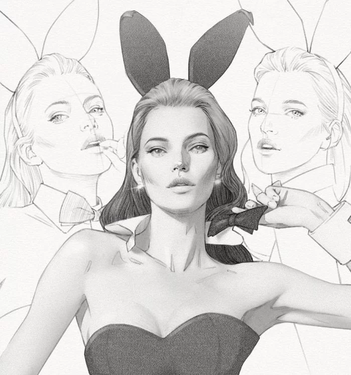 Rabbit - Drawing, Girls, Rabbit, Playboy, Alex Tang, Art