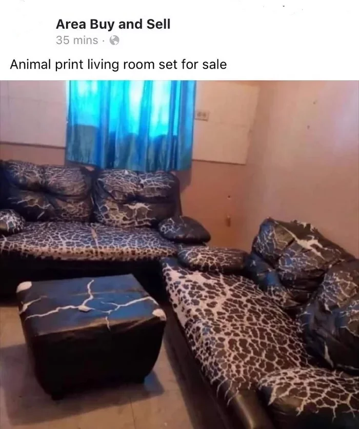 Leopard Print Sofa Set for Sale - Humor, Sofa, Artificial leather, Furniture