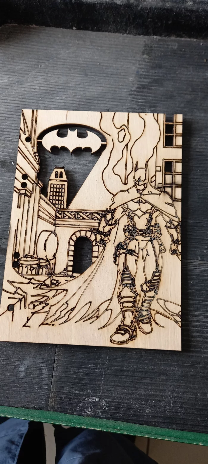 Notepad with Batman and Cats - My, Batman, Handmade, Needlework without process, cat, Steampunk, Longpost, CNC, Laser