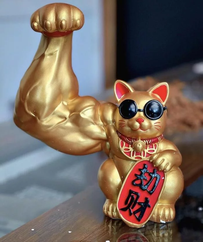 When you do everything with your right hand - Memes, cat, Asians, Humor, Statuette, Maneki-Neko