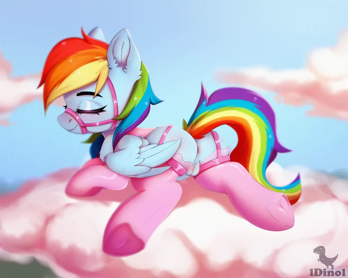 Dasha in pink... - NSFW, My little pony, Rainbow dash, MLP Explicit