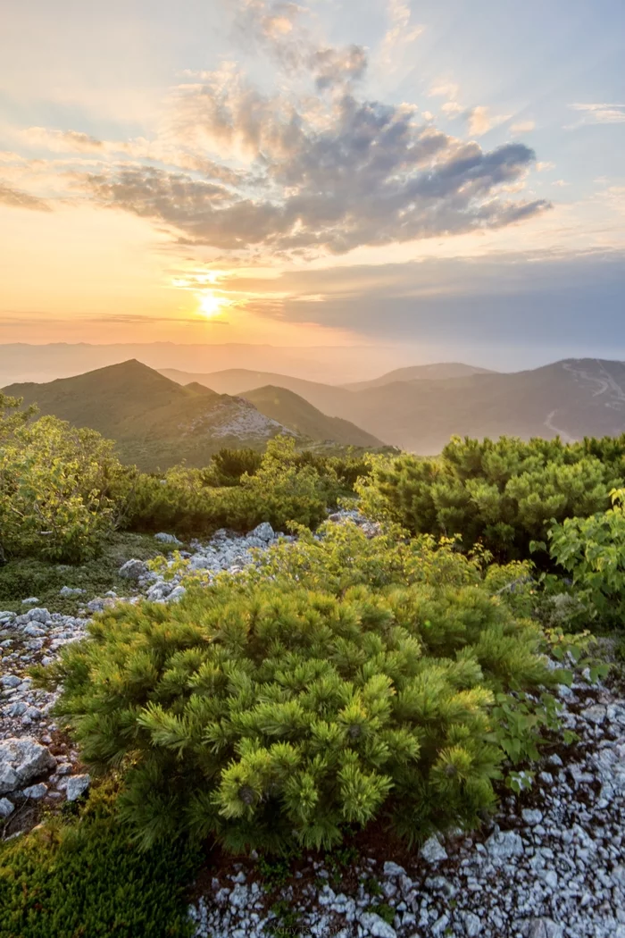 Sunset on Mount Ostroy. Sakhalin - My, Nature, Sakhalin, Hike, Longpost