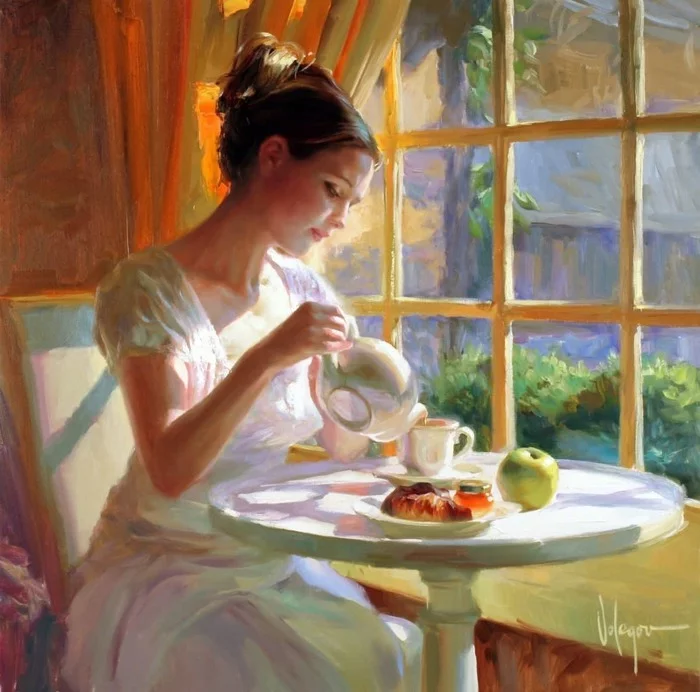In the morning - Painting, Art, Painting, Drawing, Artist, Girls, 