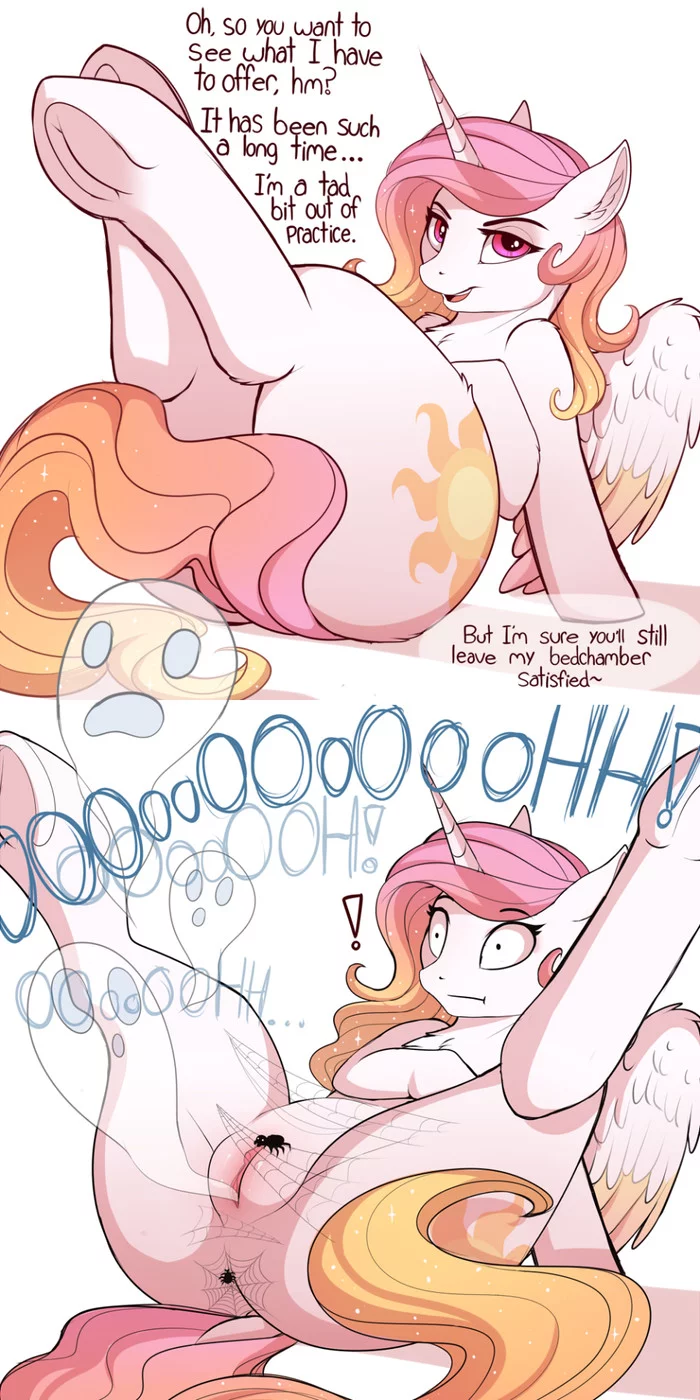 Princess Celestia and the Ghostly Vagina - NSFW, My little pony, Princess celestia, MLP Explicit, Comics, Evehly, Longpost