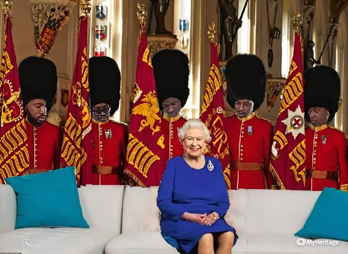 AngryBirdoff's answer to Internet ruined me - My, Queen Elizabeth II, Memes, Girl and five blacks, Images, Black people, Reply to post