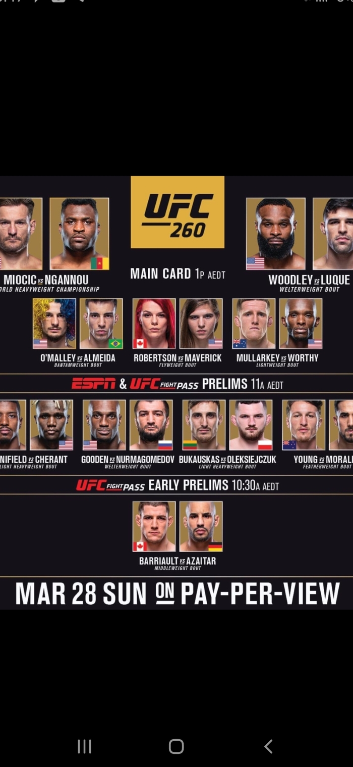 UFC 260 MMA, , 