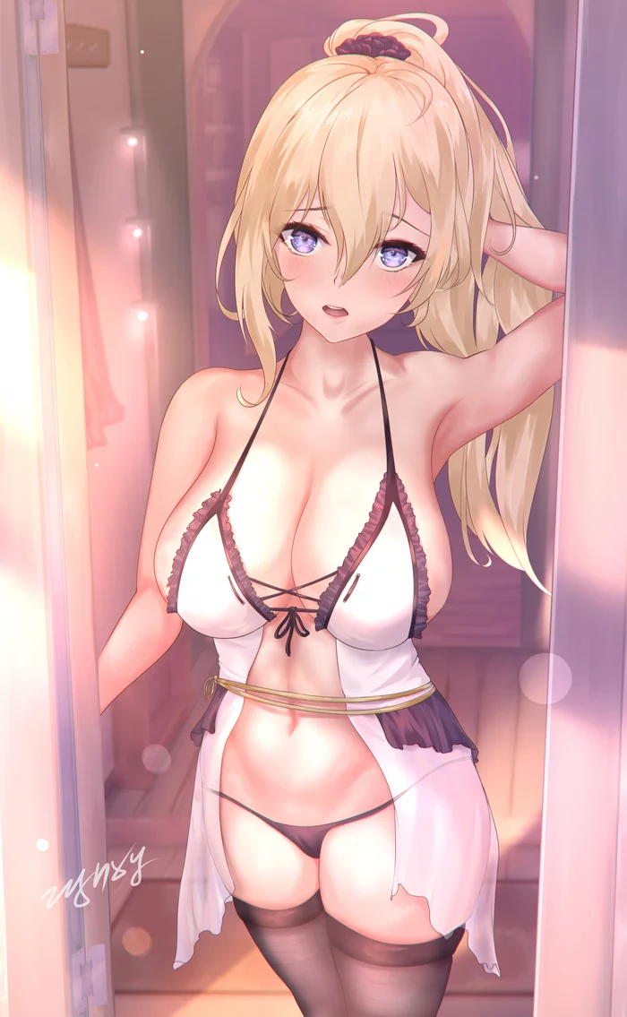 Original - NSFW, Anime art, Anime, Original character, Hand-drawn erotica, Erotic, Breast, Stockings, Underwear