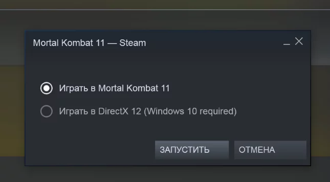 Выбери свою судьбу: играть в МК 11 или в DirectX 12 ? - Моё, Mortal Kombat, Steam, Забавное, Глюки