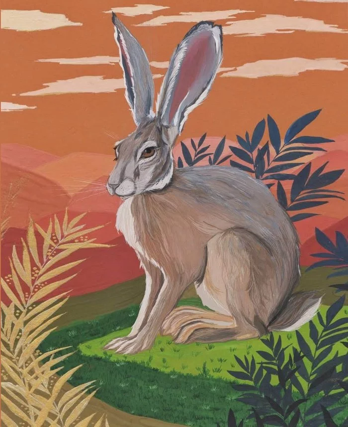 Hare - My, Hare, Traditional art, Gouache, Drawing, Animalistics, Animals