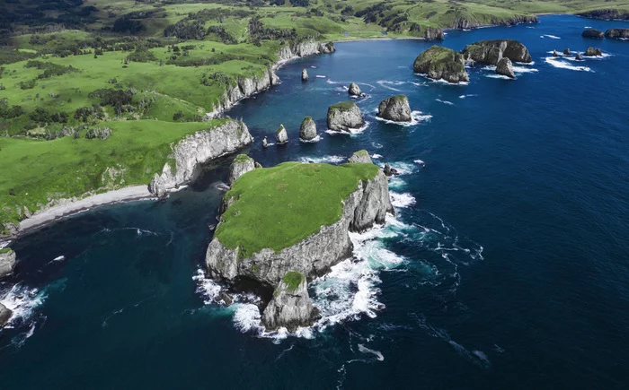 Kuril miracle island Shikotan - Shikotan, Kurile Islands, South Kuril Islands, Sakhalin Region, Sea, Island, Travel across Russia, Longpost, Aerial photography